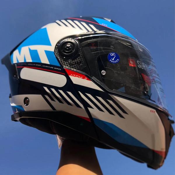 Imagem de Capacete MT Helmets ATOM 2 Edix D7 Azul Brilho