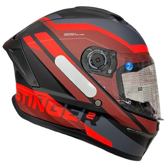 Imagem de Capacete Mt Helmets Stinger 2 Templo B5 Cinza / Vermelho