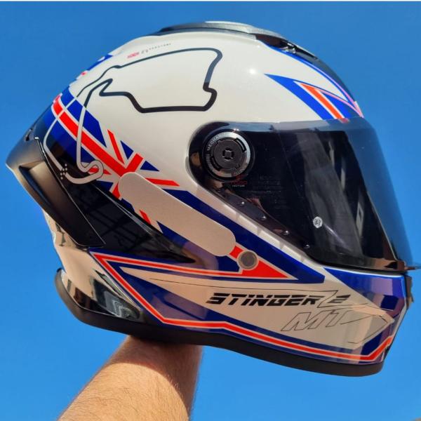 Imagem de Capacete Mt Stinger 2 Grand Prix Reino Unido Uk + Vis Fumê