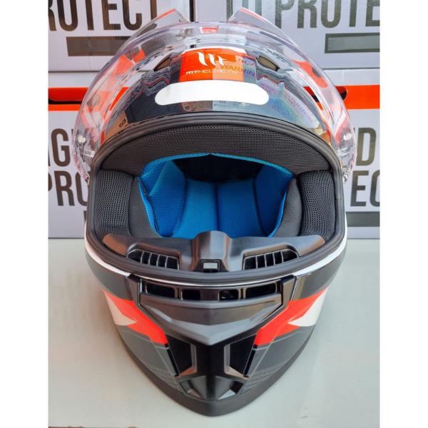 Imagem de Capacete Mt Stinger 2 Sr A5 Branco Vermelho Brilho+ Vis Fumê