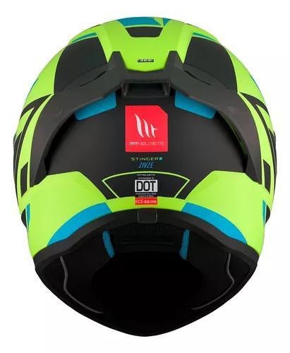 Imagem de Capacete MT Stinger 2 Zivze C3 Preto e Verde Brilhante