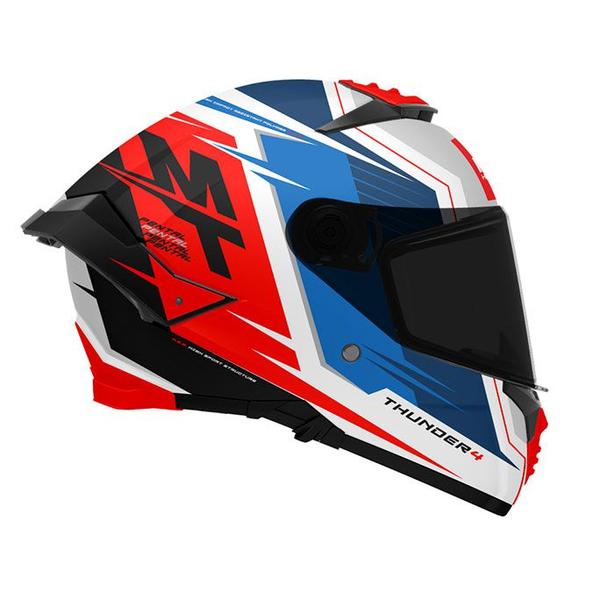 Imagem de Capacete mt thunder 4 pental a5 azul vermelho branco brilhante