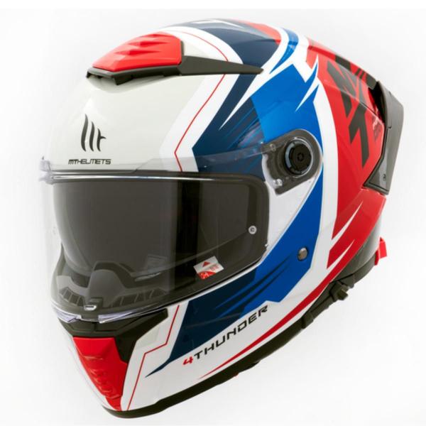 Imagem de Capacete Mt Thunder4 Pental A5 Vermelho Azul Branco C Óculos