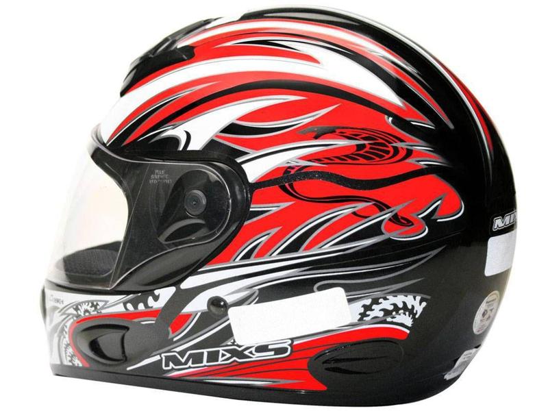 Imagem de Capacete MX Cobra Plus Mixs Preto com Vermelho - Tam. 60