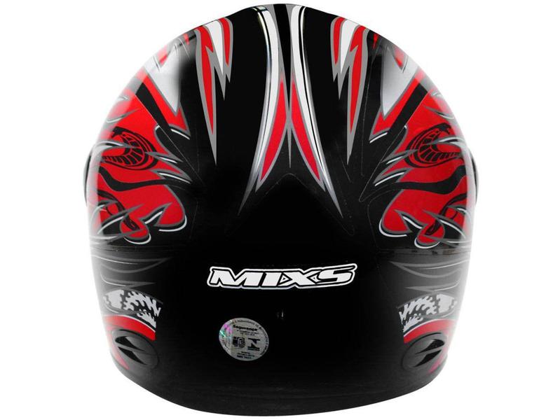 Imagem de Capacete MX Cobra Plus Mixs Preto com Vermelho - Tam. 60