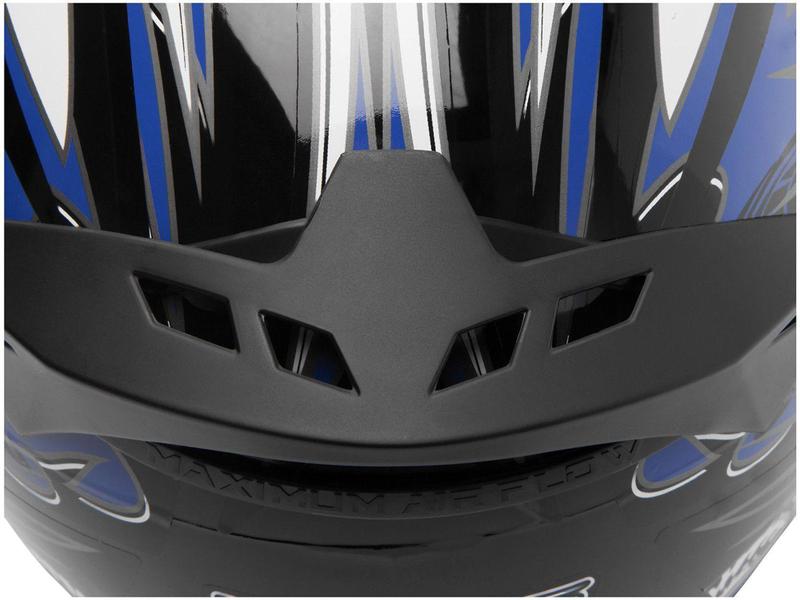 Imagem de Capacete MX Cobra Plus Mixs  Preto e Azul - Tam. 58