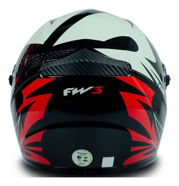 Imagem de Capacete Narigueira Moto Gt2 Tamanho 58 Branco Vermelho Brilho