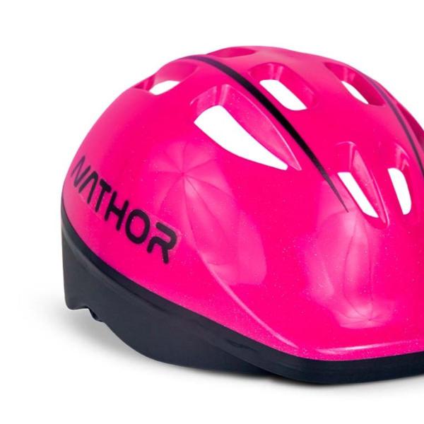 Imagem de Capacete Nathor Infantil Rosa Espuma Interna e Regulagem Tamanho P