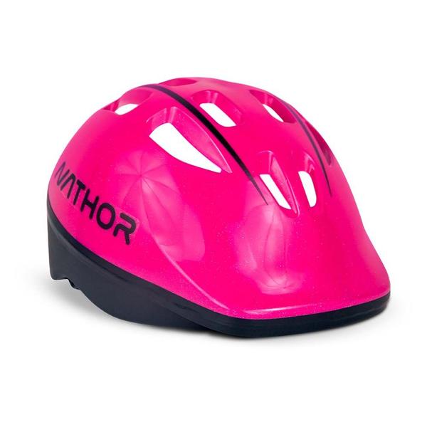 Imagem de Capacete Nathor Infantil Rosa Espuma Interna e Regulagem Tamanho P