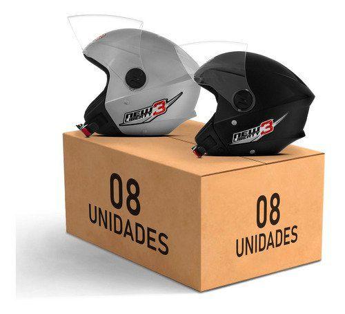 Imagem de Capacete New Liberty 3 Pro Tork 8 Unidades Prata - Preto Fosco 60