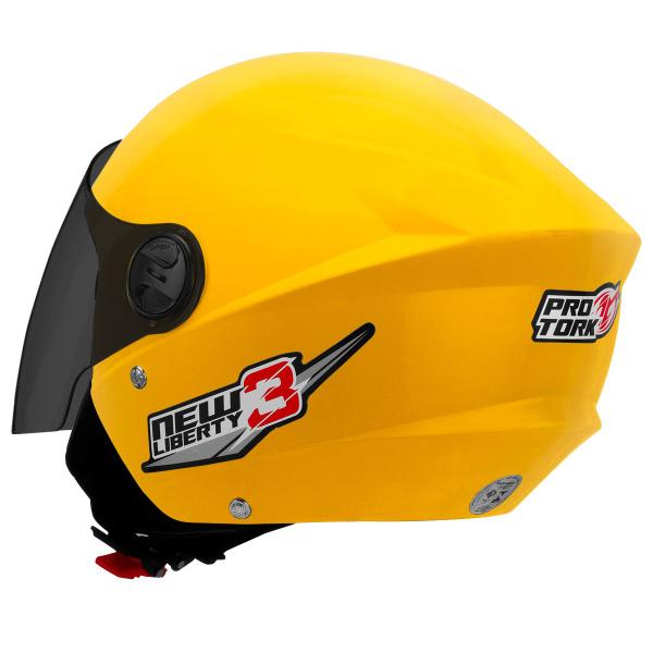 Imagem de Capacete New Liberty 3 Three Viseira Fumê Moto Aberto Pro Tork Segurança Proteção Adulto