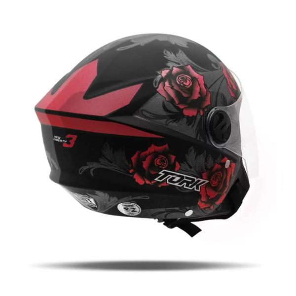 Imagem de Capacete New Liberty Three Flowers Vermelho Fosco Tam. 60 CAP-765VMPT Pro Tork