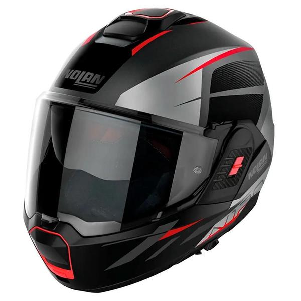 Imagem de Capacete Nolan N120-1 Nightlife Cinza Vermelho Preto Fosco