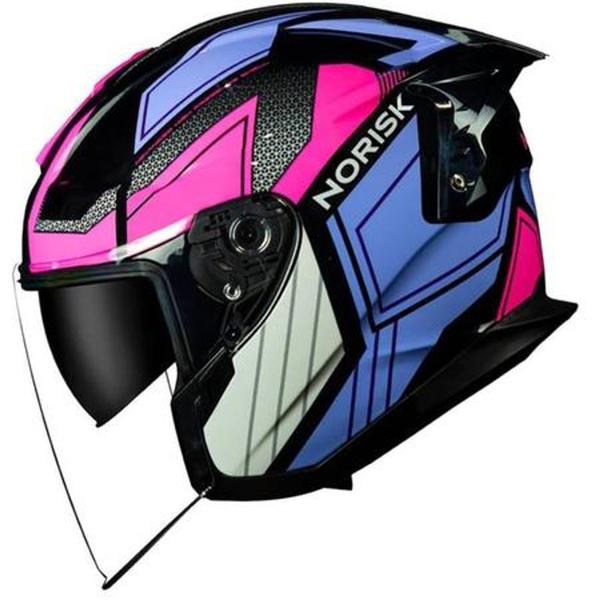 Imagem de Capacete Norisk Downtown Provenza (Aberto) - Preto/Rosa