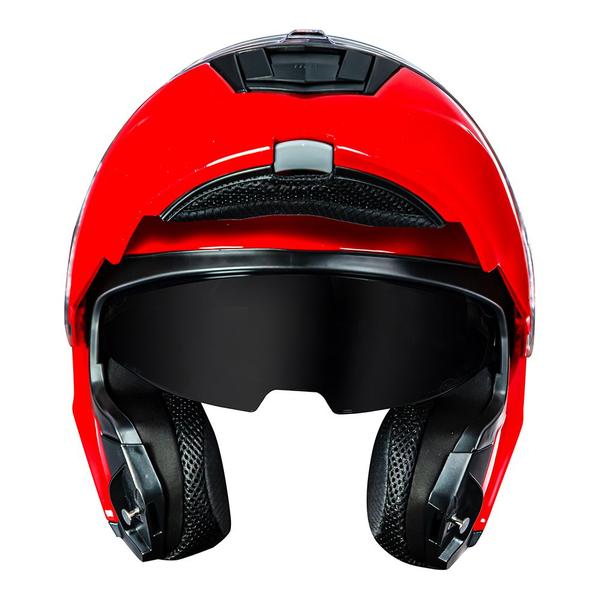 Imagem de Capacete Norisk Escamoteável Motion Monocolor Vermelho Articulado Robocop Com Óculos