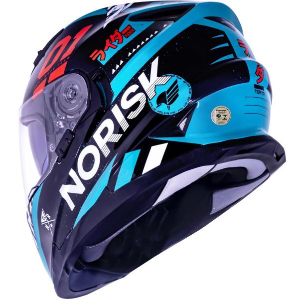 Imagem de Capacete Norisk Ff302 Tokyo Preto Branco E Verde Tamanho:62