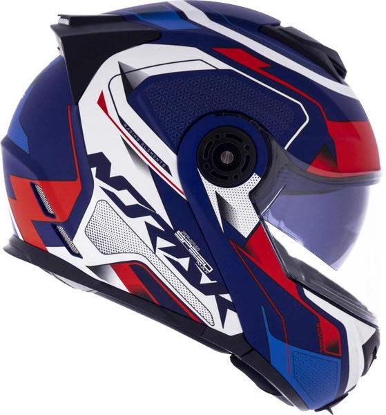 Imagem de Capacete norisk ff345 robocop route speedmax fosco azul branco vermelho