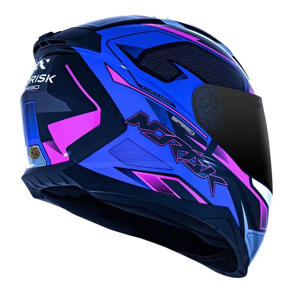 Imagem de Capacete Norisk FF802 Razor Speed Max Branco Azul e Roxo