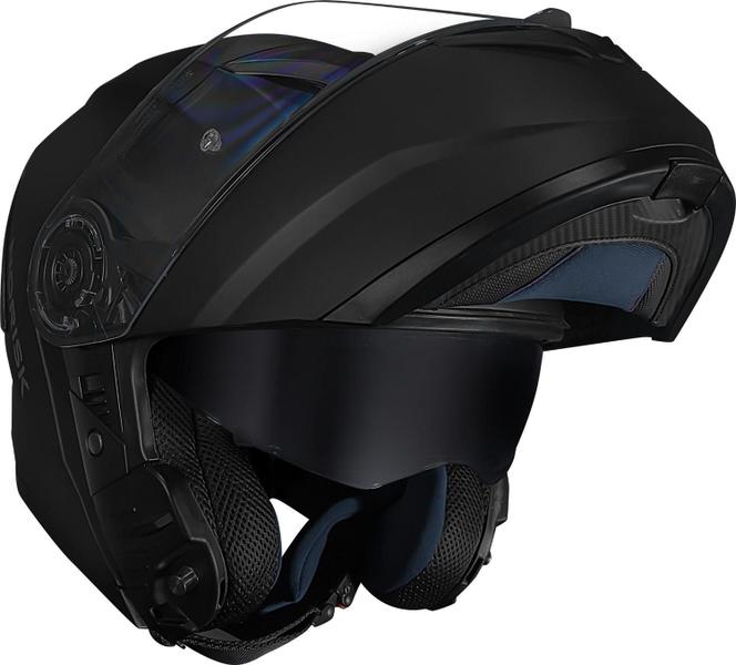 Imagem de Capacete Norisk Force 2 Monocolor Preto Fosco Articulado Estamoteável Robocop