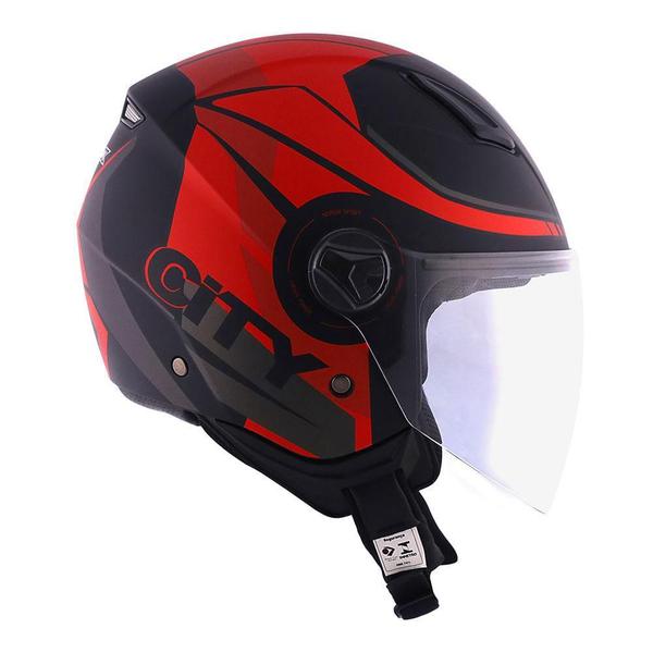 Imagem de Capacete Norisk Orion City Matte - Preto/Vermelho - 58 (M)