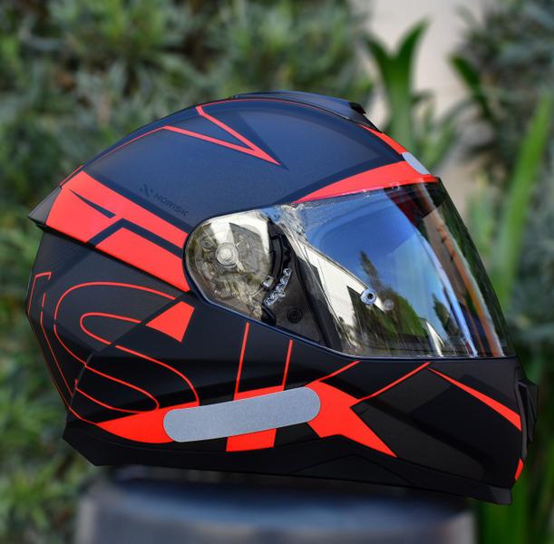 Imagem de Capacete Norisk Razor Axial Preto Vermelho Fosco