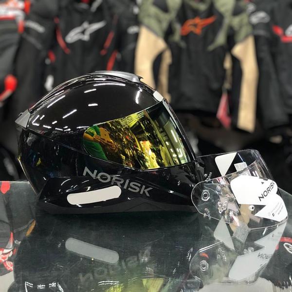 Imagem de Capacete Norisk Razor Monocolor Preto + Viseira Dourada