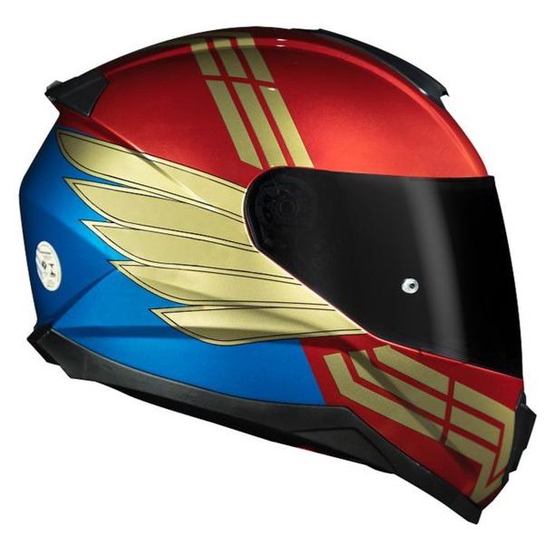 Imagem de Capacete Norisk Razor Mulher Maravilha Vermelho Azul Moto