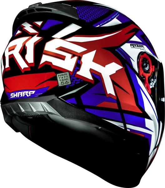 Imagem de Capacete Norisk Razor Sharp Azul Vermelho Lançamento