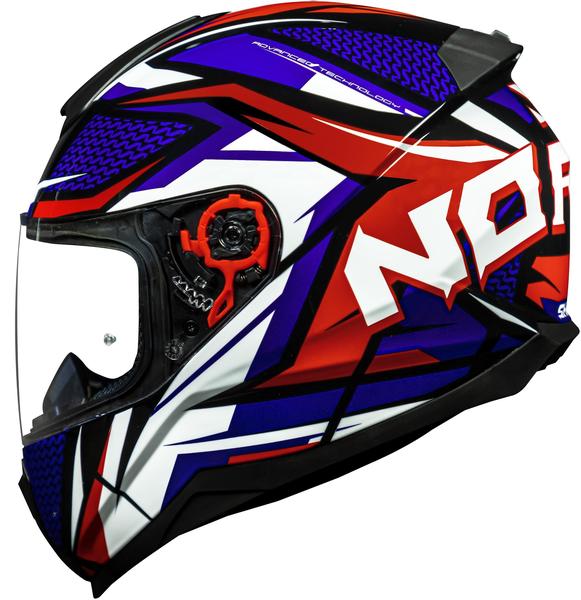 Imagem de Capacete Norisk Razor Sharp Azul Vermelho Lançamento