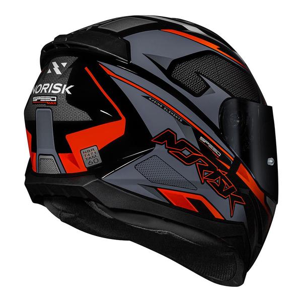 Imagem de Capacete Norisk Razor Speed Max Cinza e Laranja