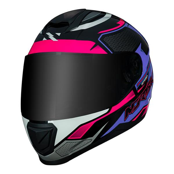 Imagem de Capacete Norisk Razor Speed Max Roxo e Rosa Mais Viseira Camaleão