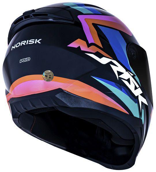 Imagem de Capacete Norisk Razor Void Preto Laranja Azul Brilho