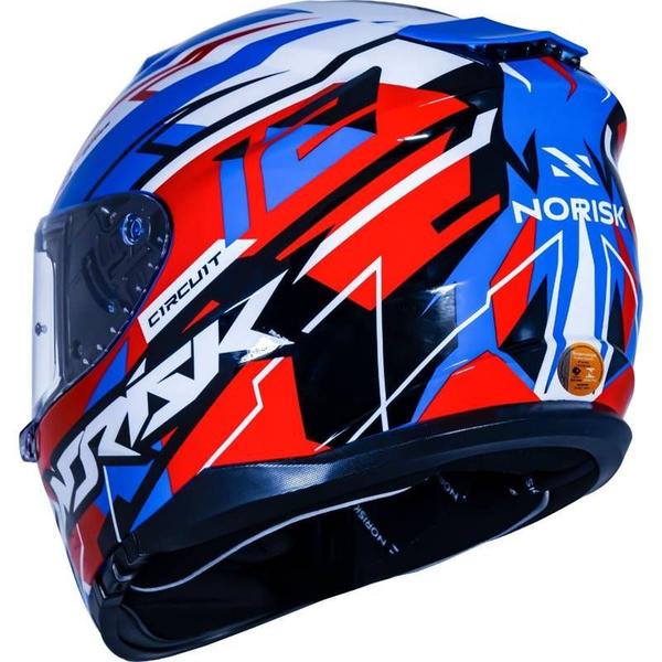 Imagem de Capacete Norisk Strada Circuit Azul/Vermelho/Branco Brilhante