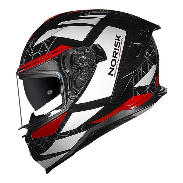 Imagem de Capacete Norisk Strada II Evoque Preto Branco e Vermelho