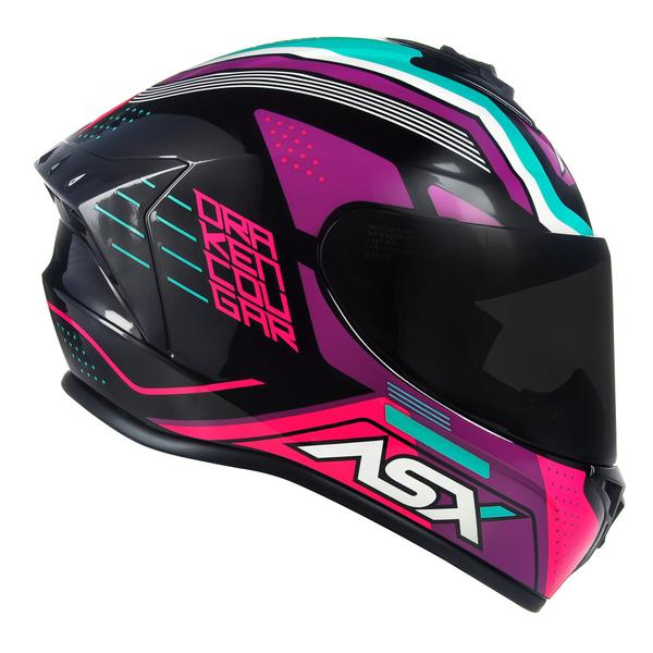 Imagem de Capacete Original Asx Draken Cougar Brilho Pink Tiffany