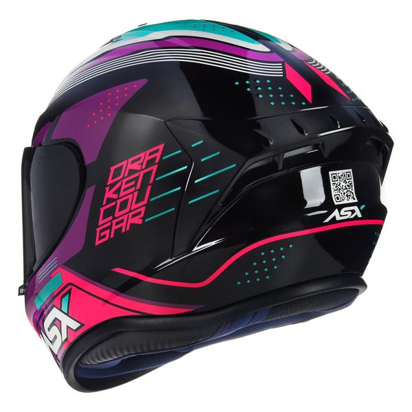 Imagem de Capacete Original Asx Draken Cougar Brilho Pink Tiffany