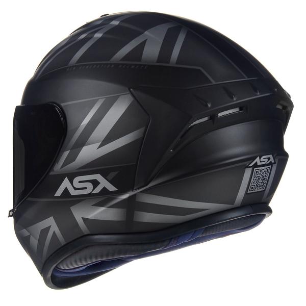 Imagem de Capacete Original Asx Draken Uk Fosco Preto Cinza