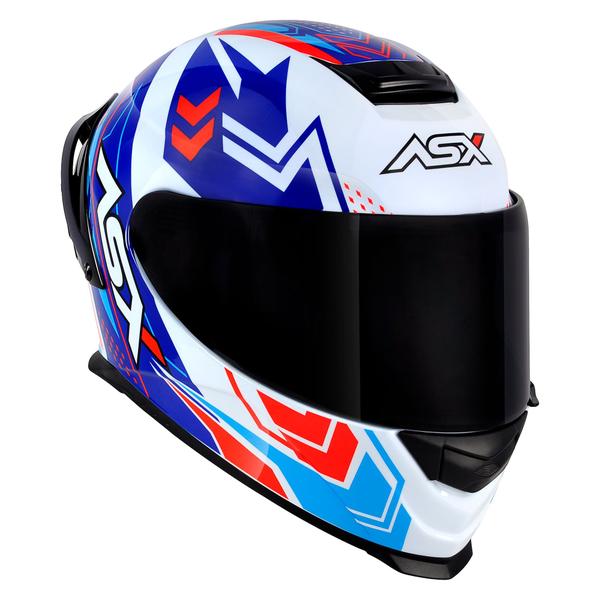 Imagem de Capacete Original Asx Eagle Racing Diagon Brilho Azul Branco