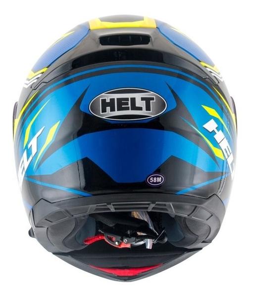 Imagem de Capacete Para Moto Escamoteável Helt Hippo Glass Ímola Amarelo/Azul