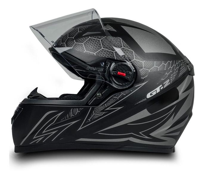 Imagem de Capacete Para Moto Fw3 Gt2 Preto Fosco Tamanho 60