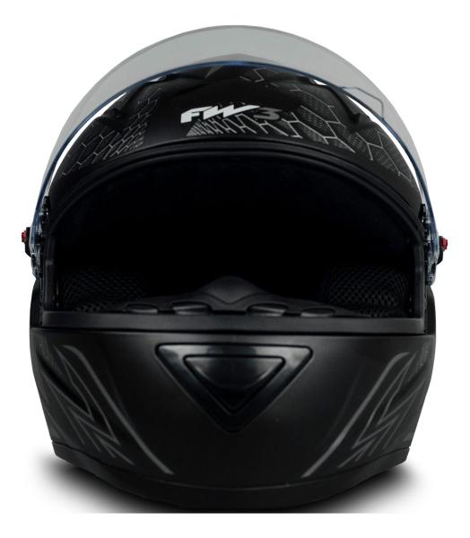 Imagem de Capacete Para Moto Fw3 Gt2 Preto Fosco Tamanho 60