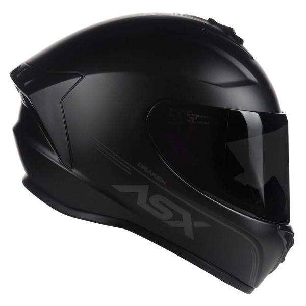 Imagem de Capacete Para Motociclista ASX Draken Solid Com Viseira Fumê Extra 