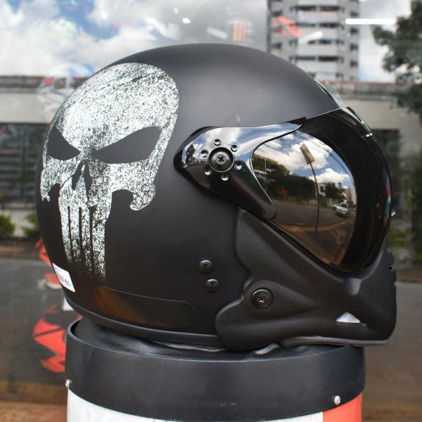 Imagem de Capacete Peels F21 Caveira Justiceiro Custom Queixeira Fosco