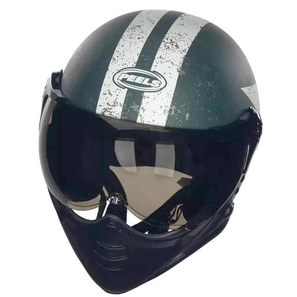 Imagem de Capacete Peels F21 Old Tank Verde Militar Fosco/ Branco