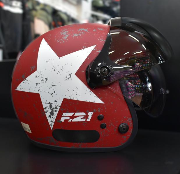 Imagem de Capacete Peels F21 Old Tank Vermelho Bordo Branco Fosco