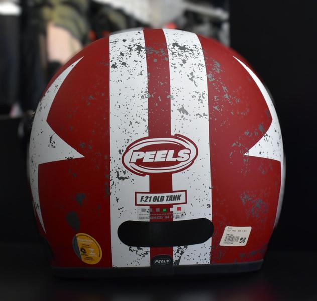 Imagem de Capacete Peels F21 Old Tank Vermelho Bordo Branco Fosco