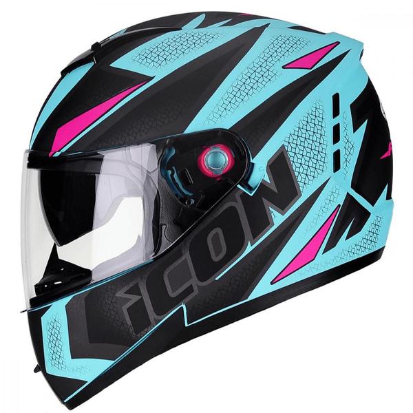 Imagem de Capacete Peels Feminino Icon Fast Verde Água Fosco Com Rosa