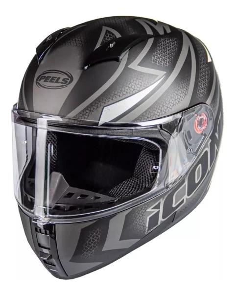 Imagem de Capacete Peels Icon 23 Fast Preto Fosco Branco Tamanho 60