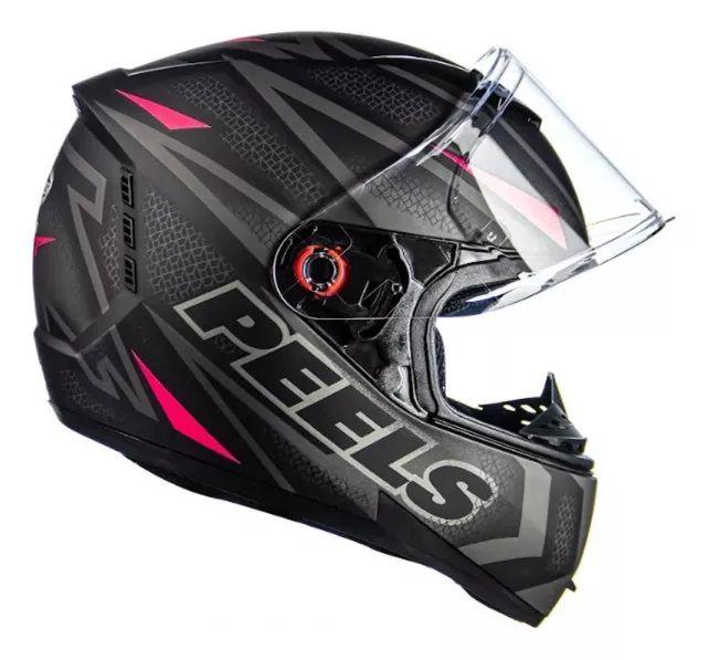 Imagem de Capacete Peels Icon 23 Fast Preto Fosco Rosa Moto Track Day