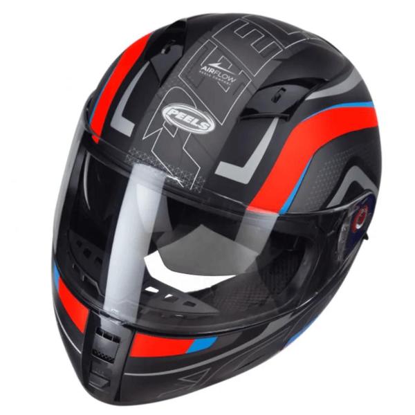 Imagem de Capacete Peels Icon Silverstone Preto Fosco com Vermelho